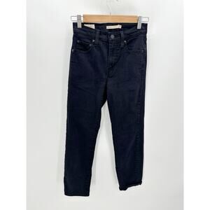 Levi's 724 High Rise Slim Straight Black Sheep Denim Jeans Women's Size 26 x 28